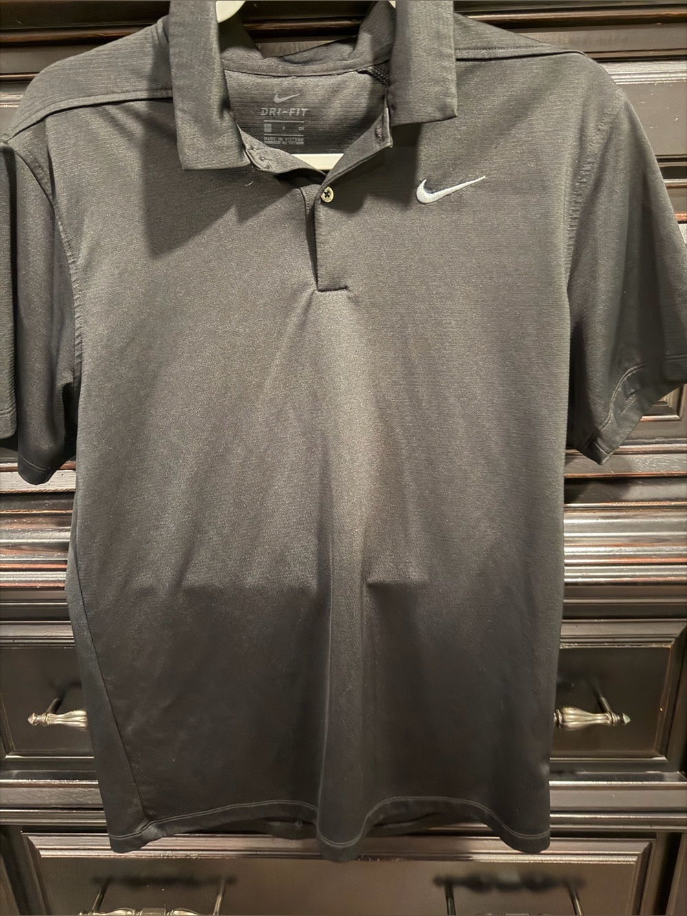 Nike Black Dri-FIT Polo with White Swoosh